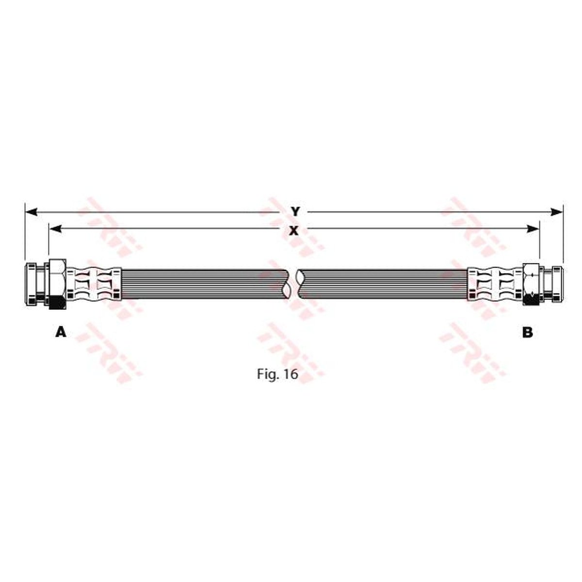 TRW Brake Hose Front PHA145