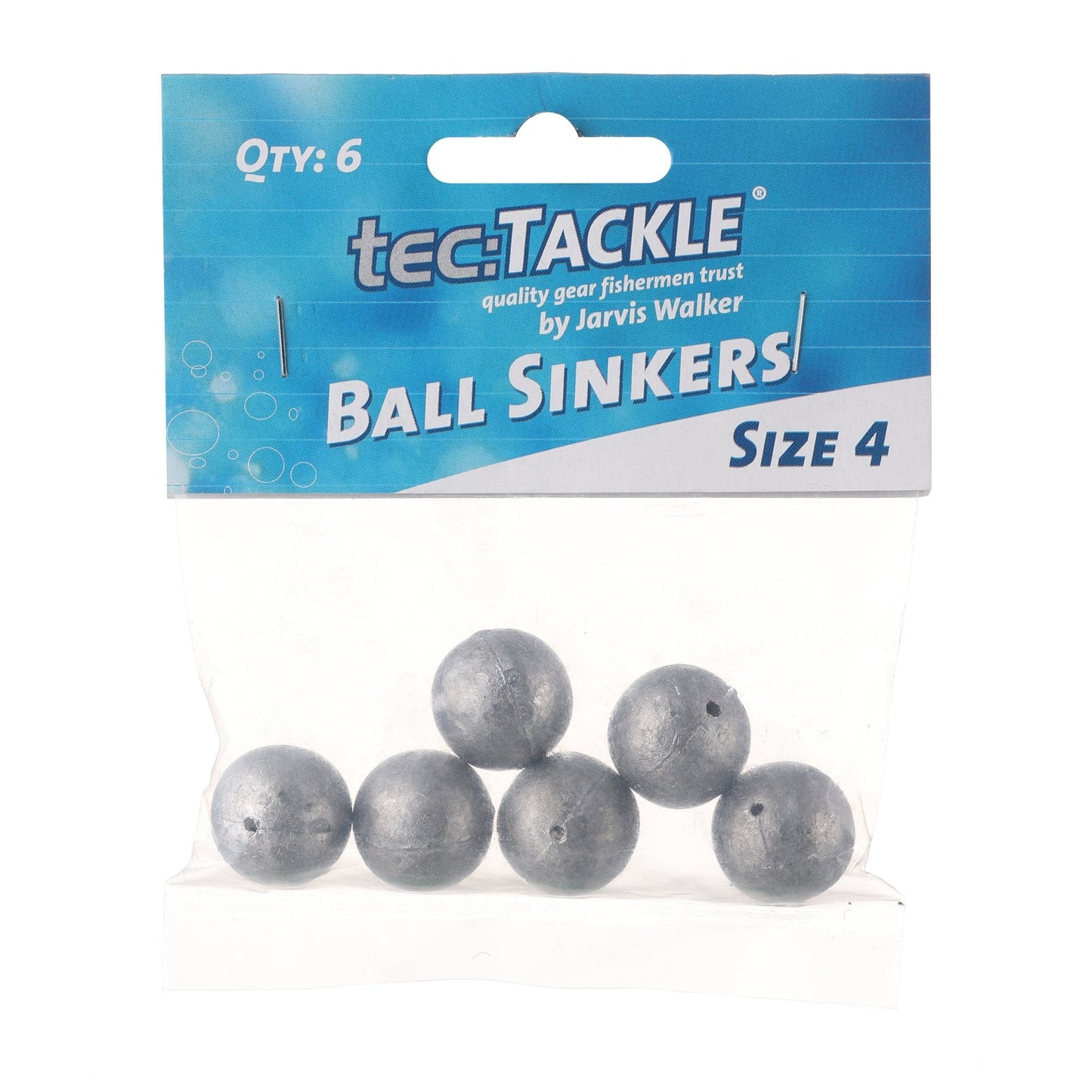 Jarvis Walker Tectackle Ball Sinker Sz4 Prepack 6Pk 36572