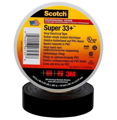 3M Insulation Tape Black 33+ 19mmx20m 80611207012