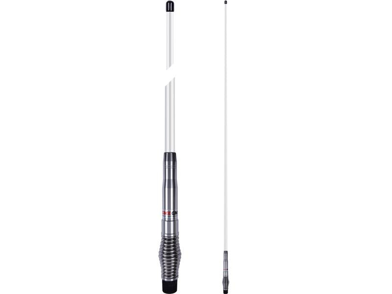 GME UHF CB Spring Base Heavy Duty Fibreglass Radome Antenna 8.1dB 2100mm White AE4706