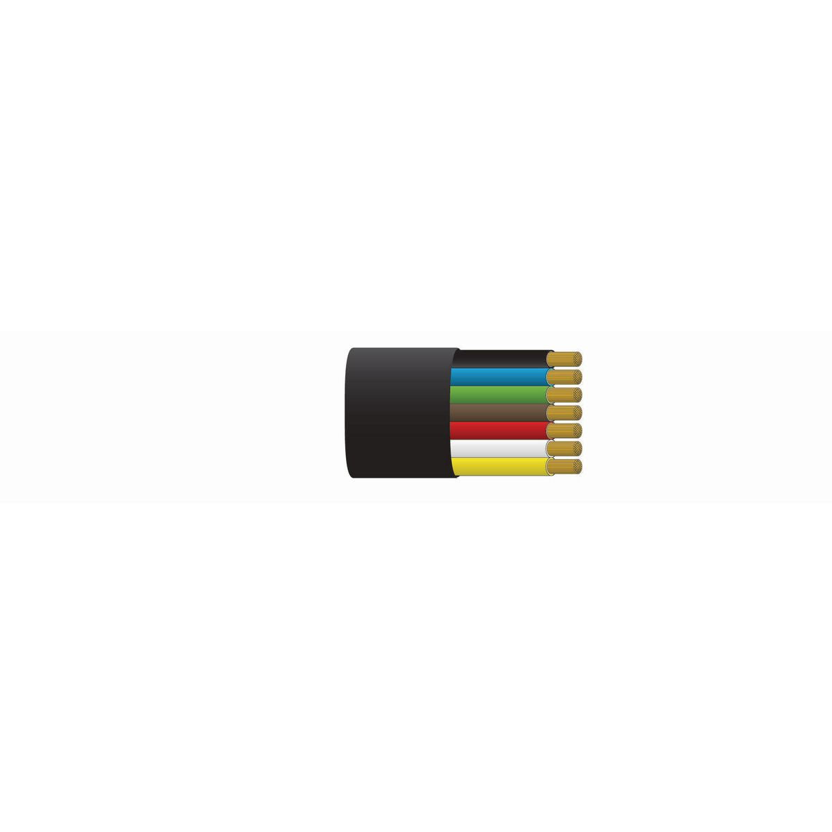 OEX 2.5mm 7 Core Flat Cable With Black Sheath - 30M Roll ACX0980
