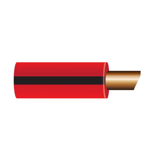 OEX 4mm Single Core Automotive Cable, Red With Black Trace - 30M Roll ACX0735