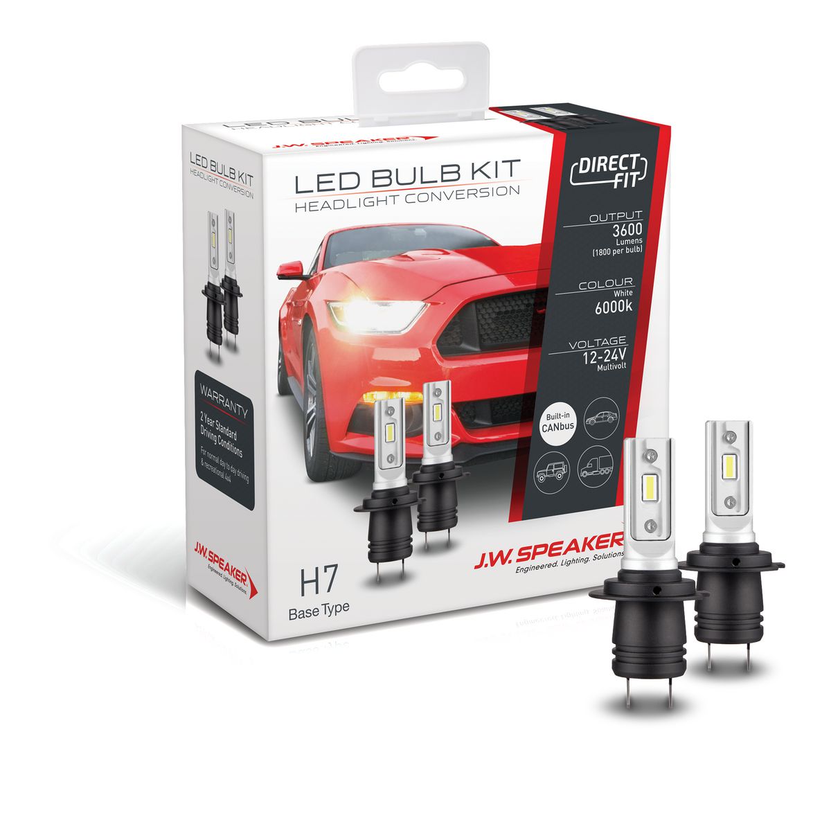 JW Speaker Speaker H7 LED Direct Fit Bulb Kit 12/24V 6000K 999007