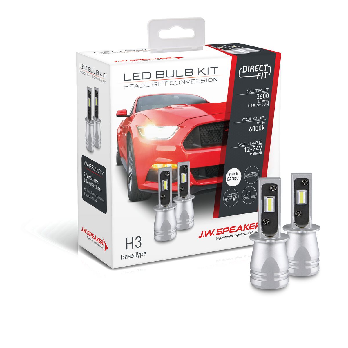JW Speaker Speaker H3 LED Direct Fit Bulb Kit 12/24V 6000K 999003
