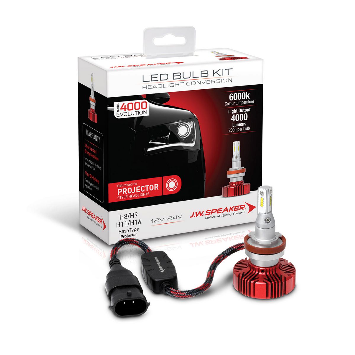 JW Speaker LED H8/9/11/16 Headlight Kit 990011P