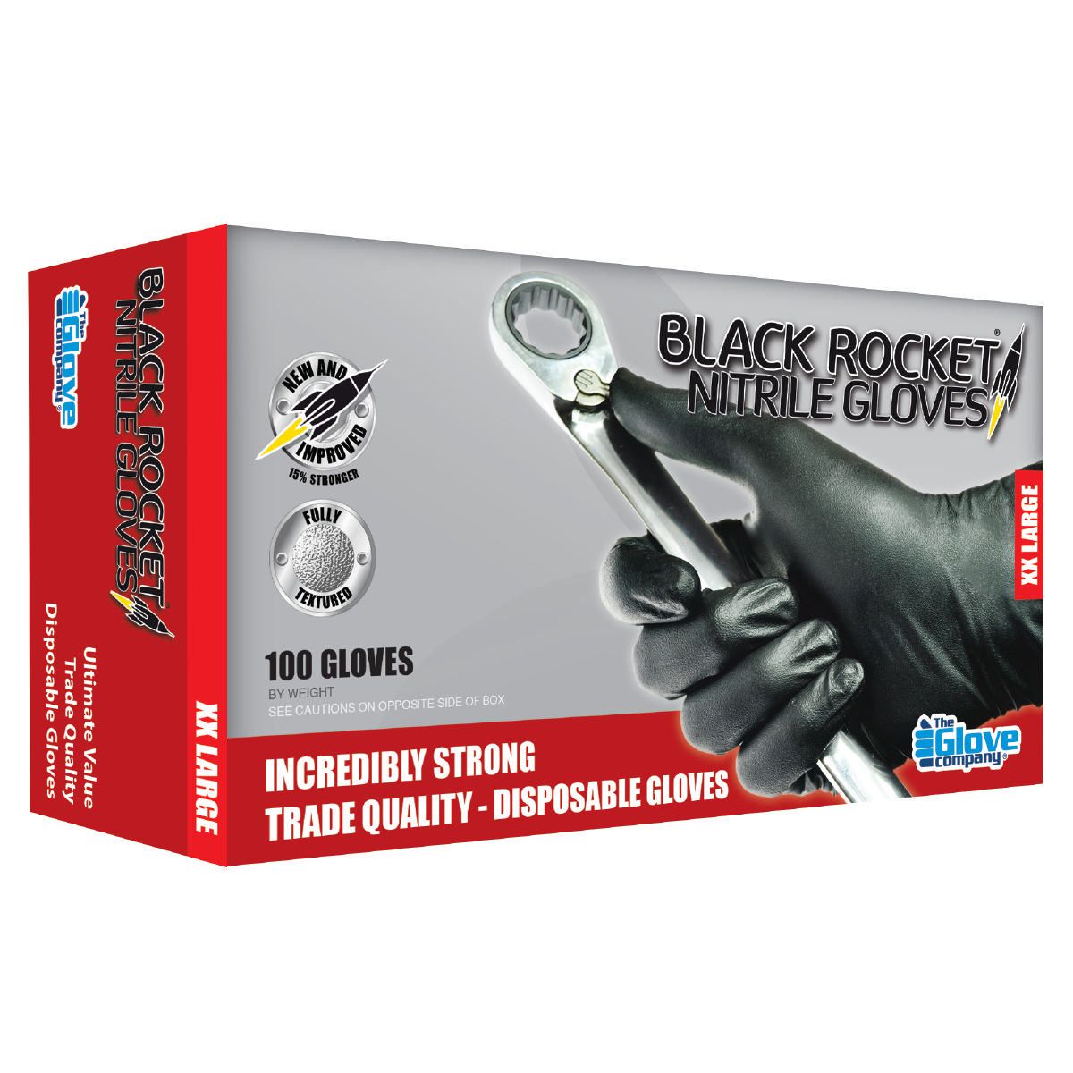 The Glove Company TGC Black Nitrile Disposable Gloves XXL Box Of 100 130005
