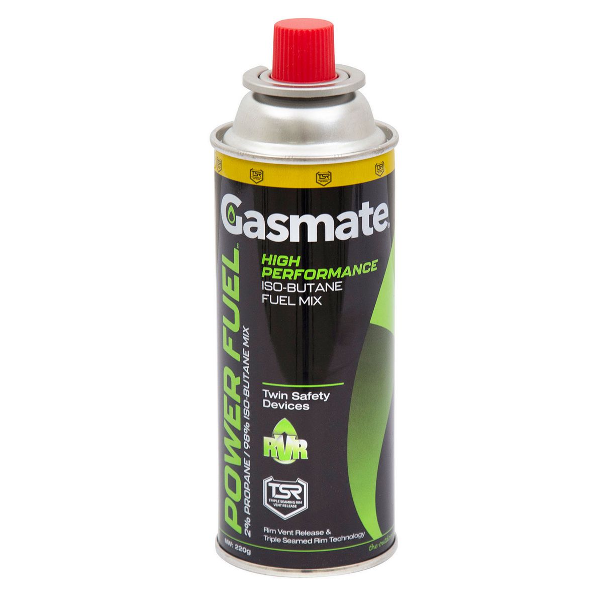 Gasmate Rim Vent Safety Butane Gas Cartridge 220g 4Pk