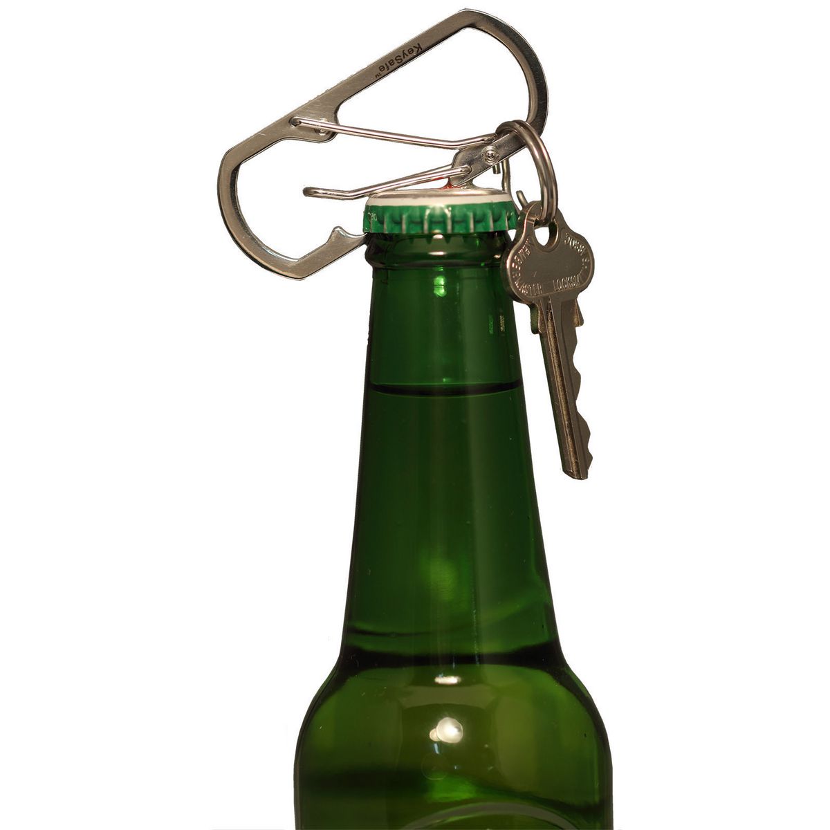 KeySafe Double-Gate Square Stainless Steel Carabiner Keyring #4 Large Gold KS003-4GLD