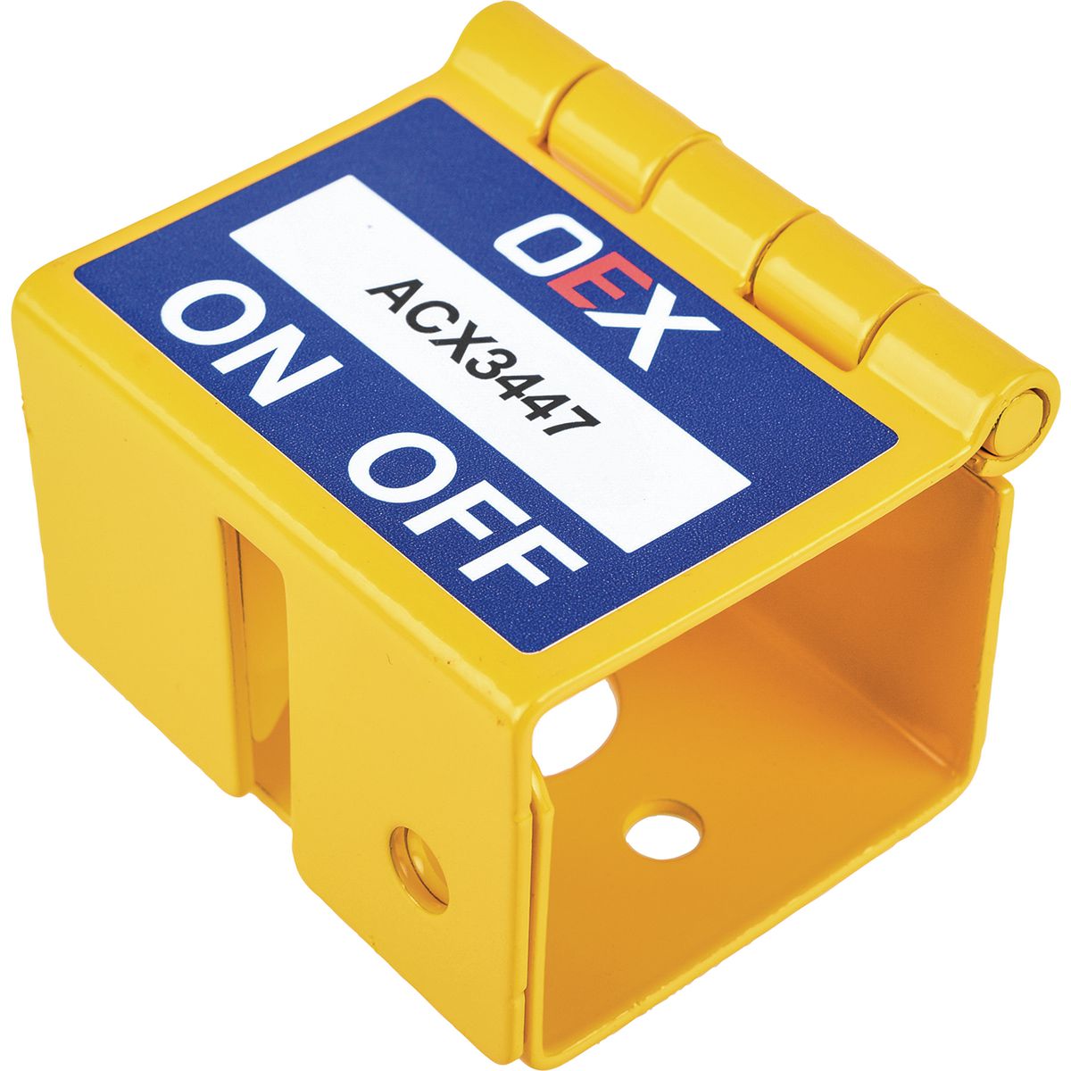 OEX Yellow Lockout Bracket 2mm Stainless Steel ACX3447