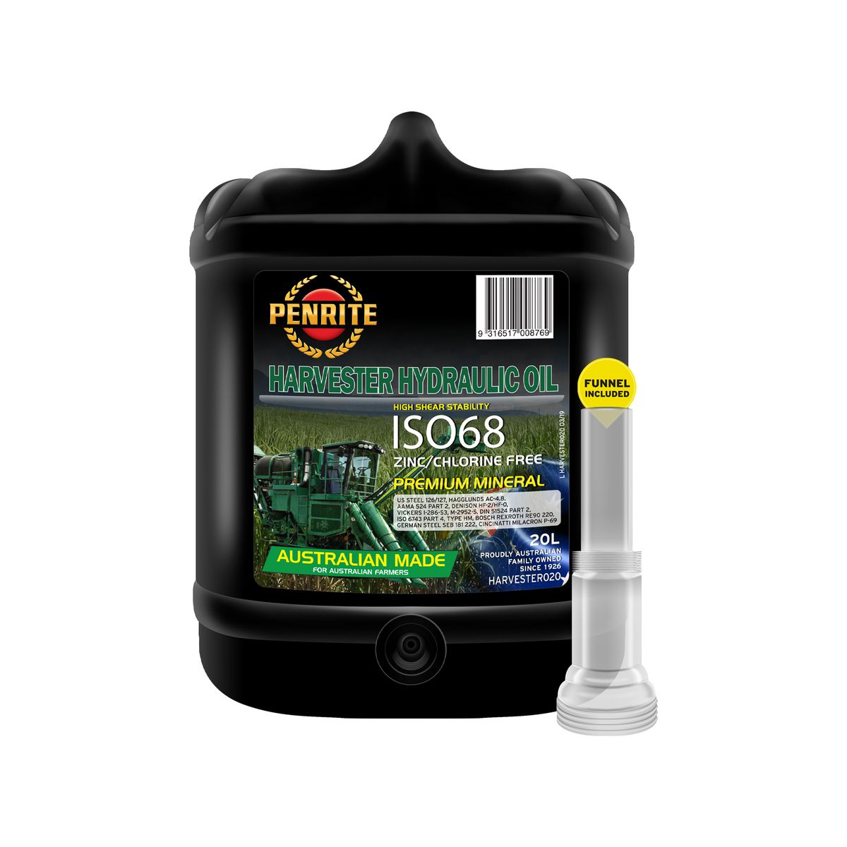 Penrite Oil Harvester Hydraulic Oil 20L HARVESTER020