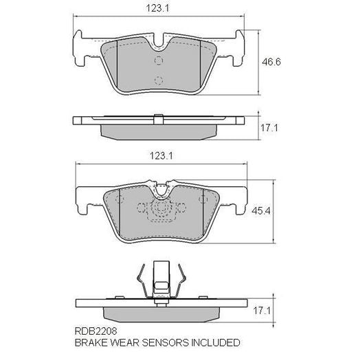 RDA Phantom Ceramic Brake Pad Set Rear RDC2208