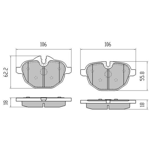 RDA Phantom Ceramic Brake Pad Set Rear RDC2179