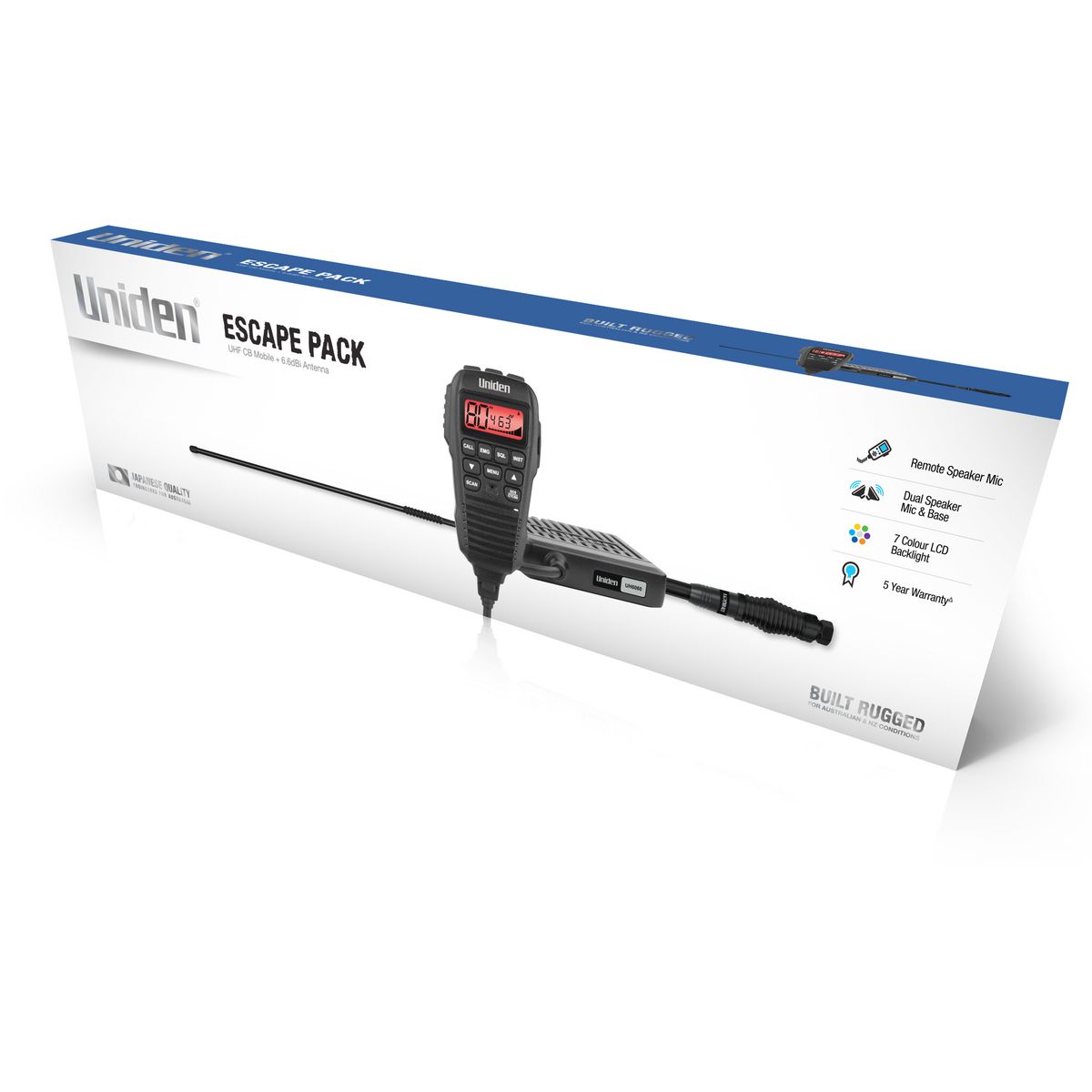 Uniden Escape Pack 5W Mini Compact UHF Radio 80 w/ 6.6dBi Antenna ESCAPEPACK