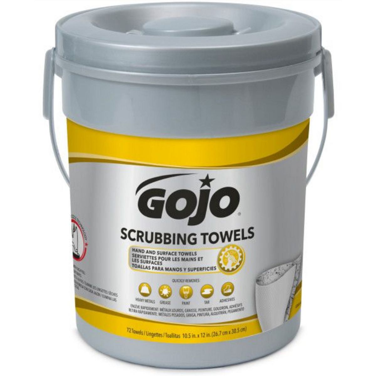 Gojo Scrubbing Towels (72 Wipes per Bucket) 6396-06