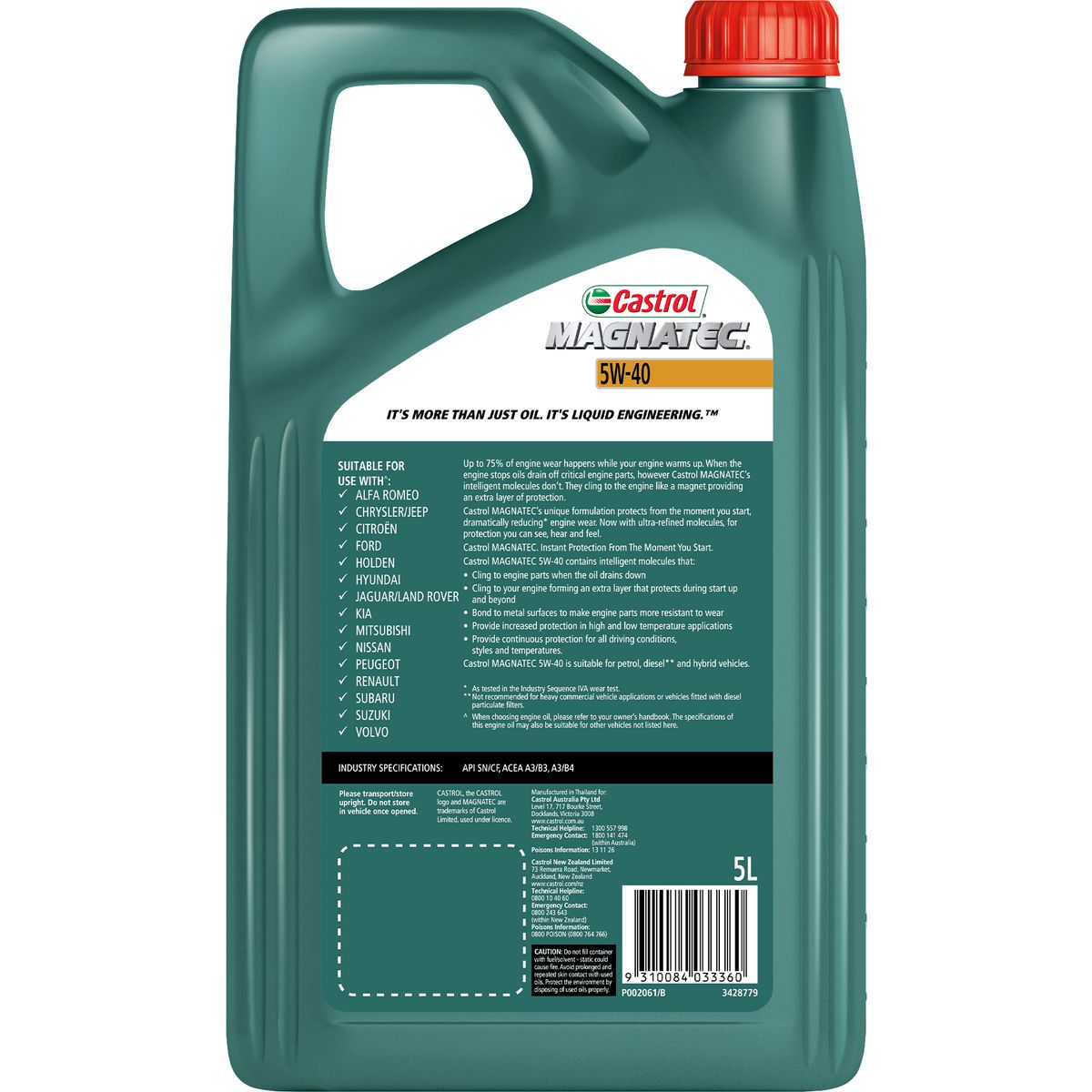 Castrol MAGNATEC 5W-40 Engine Oil 5L 3428779