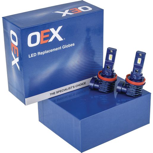 OEX 12/24V LED Headlight Upgrade Globes V2 - H8/9/11 3600Lm 6000K (Pair) GLX08H8V2