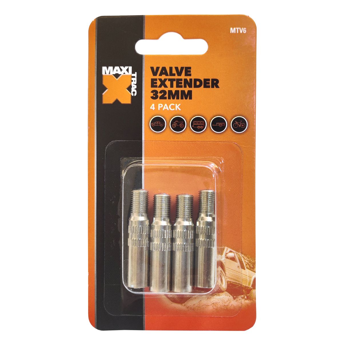 Maxi Trac Valve Extensions 32mm 4 Pack MTV6