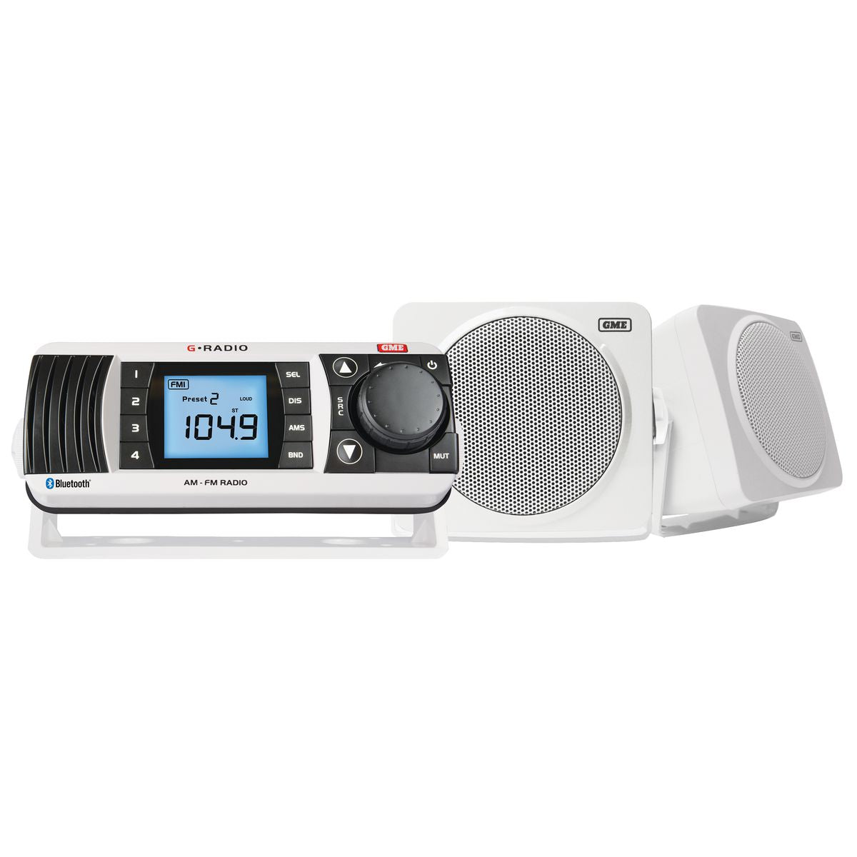 GME Marine Entertainment Gr300 With 3 Inch Speakers White GR300BTWEP2