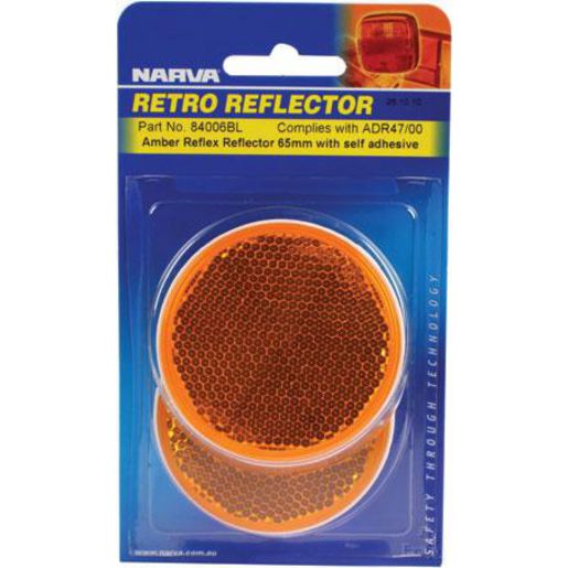 Narva Reflector 65mm Amber Self Adhesive 84006BL