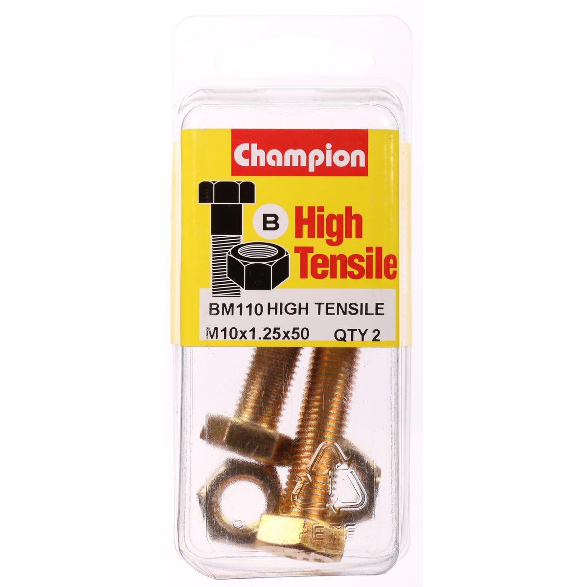 Champion Bolt & Nut Pack Metric M10x1.25 x 50mm BM110