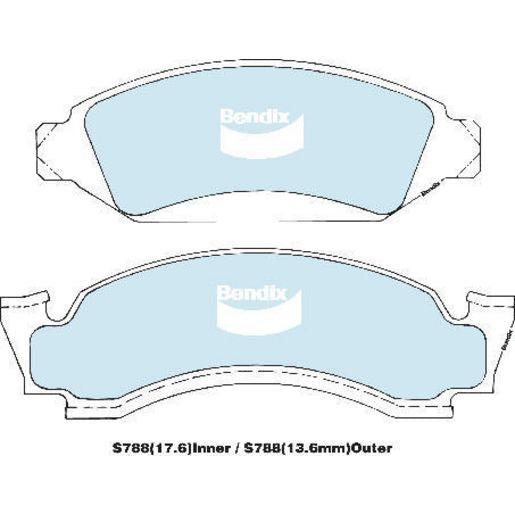 Bendix 4x4 Brake Pad Set Front S788 -4WD