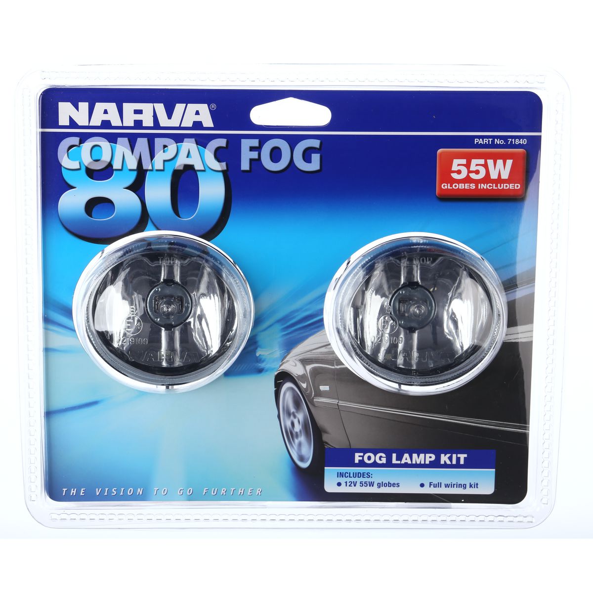 Narva Compac 80 Oval Fog Lamp Kit 12V 55W 71840