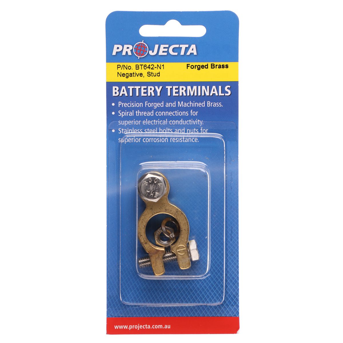 PROJECTA Forged Brass Battery Terminal Negative Stud BT642-N1