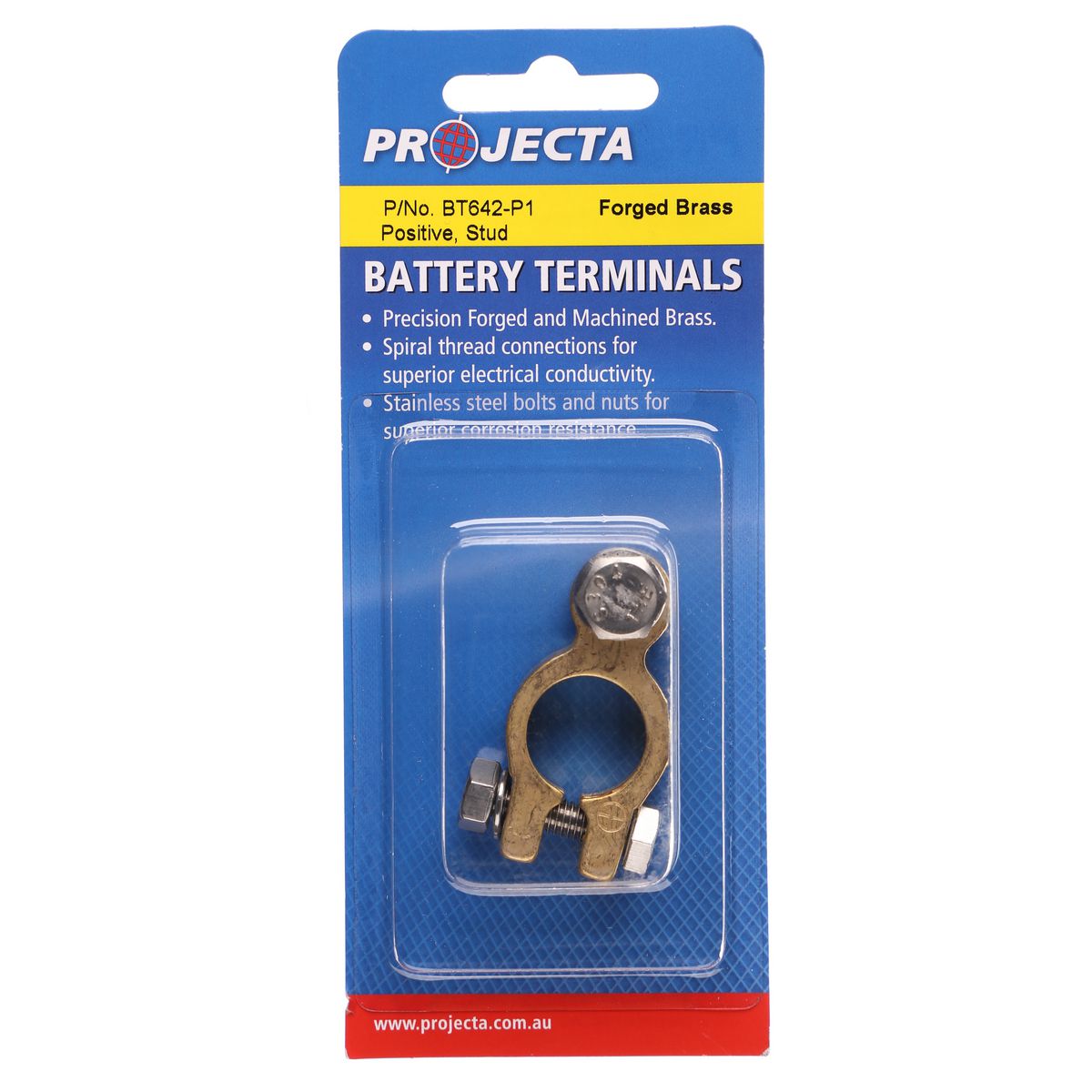 PROJECTA Forged Brass Battery Terminal Positive BT642-P1