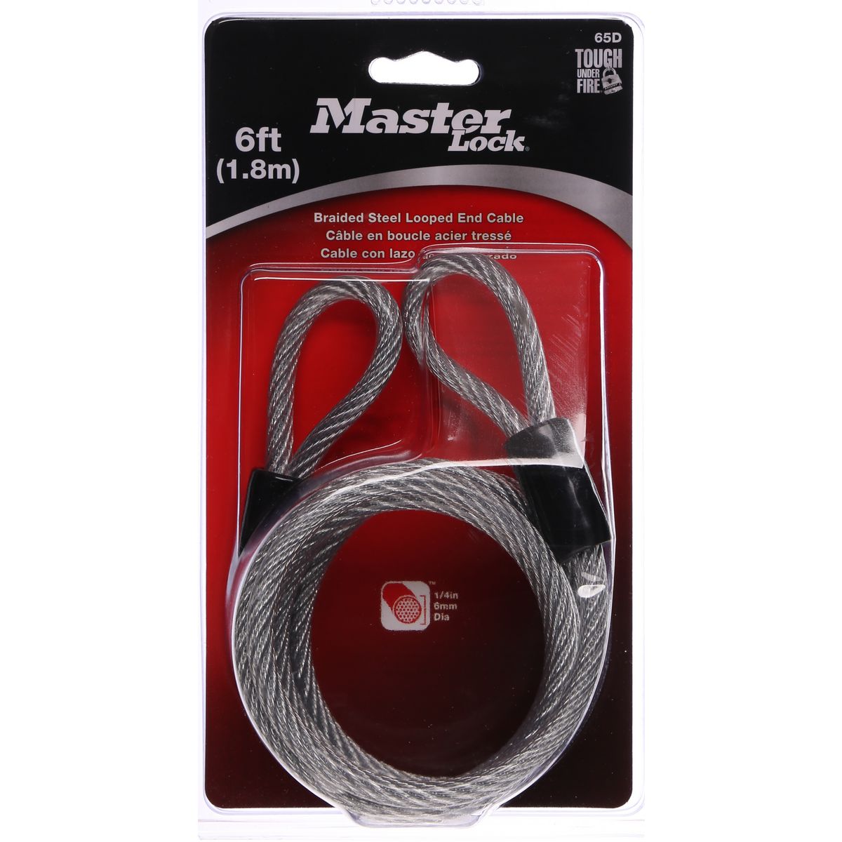 Master Lock Flexible Steel Cable Lock Self Coil 1.8M 0065D