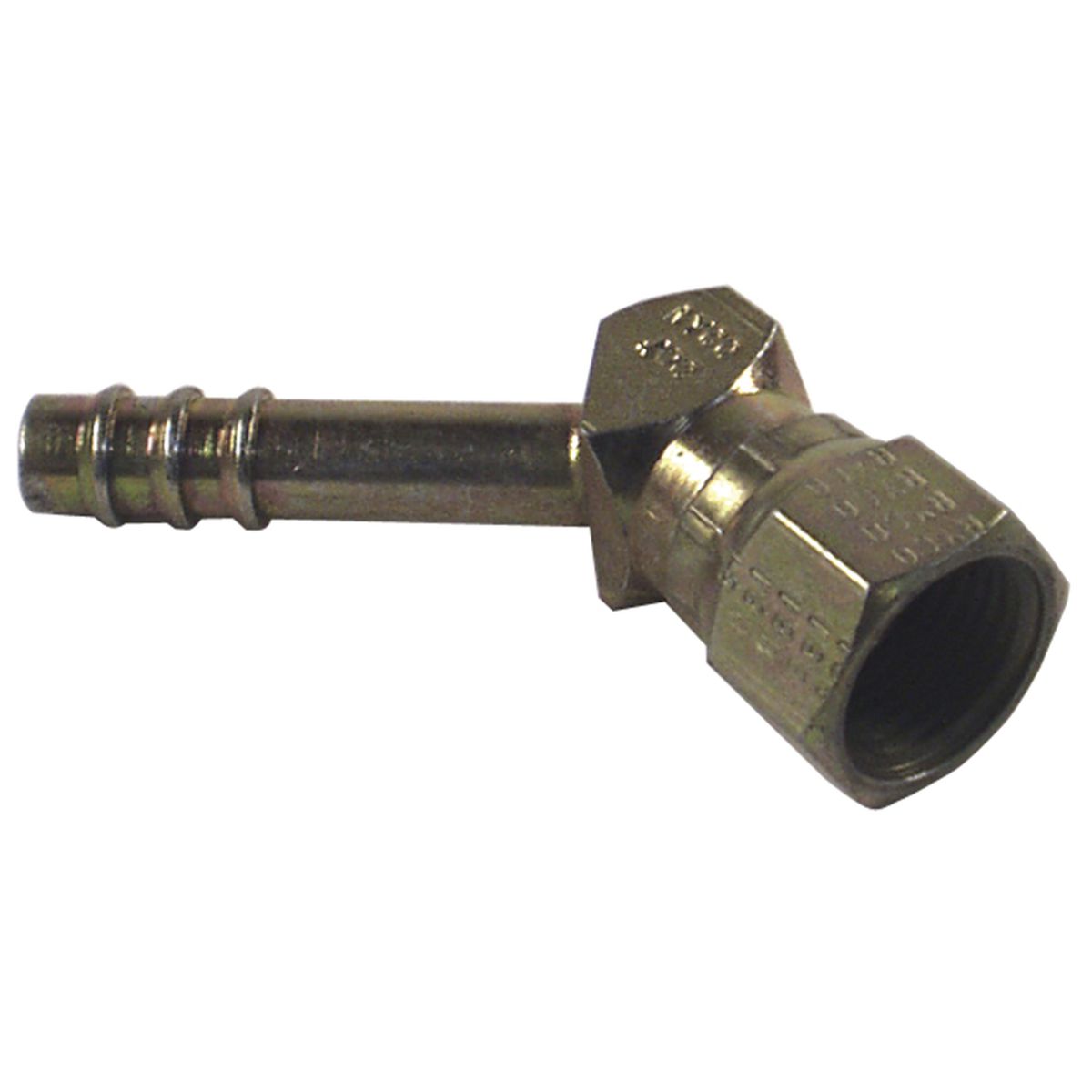 OEX Air Conditioning Hose Fitting Steel Flare - Barb # 8 - 45 Degree STX1112