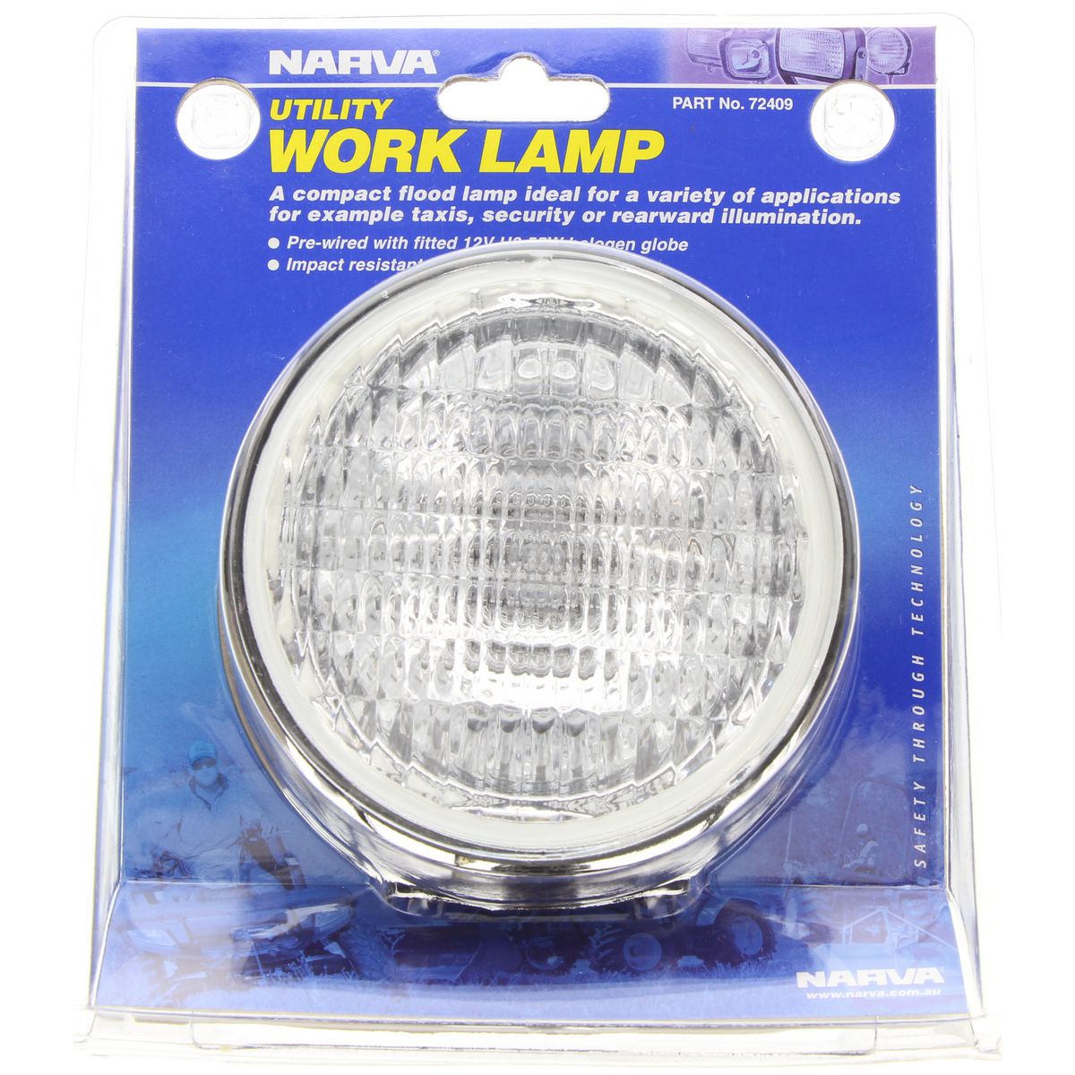 Narva Halogen Work Lamp Flood Beam 12V 72409
