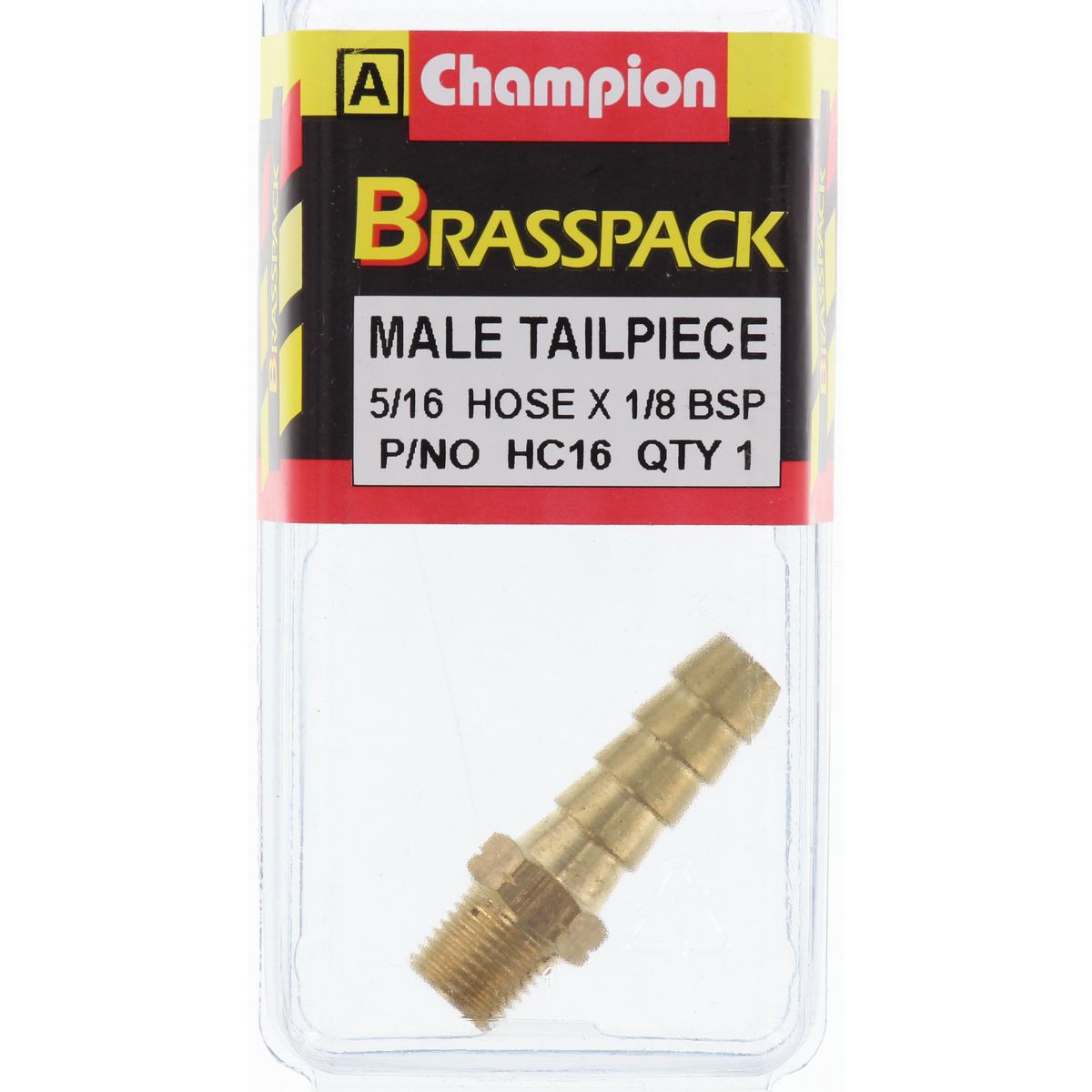 Champion Brass Male Barb 5/16 Hose x 1/8 BSP HC16