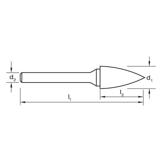 Sutton P&N Tree Pointed Carbide Burr 10x20x6SH 918TP10206