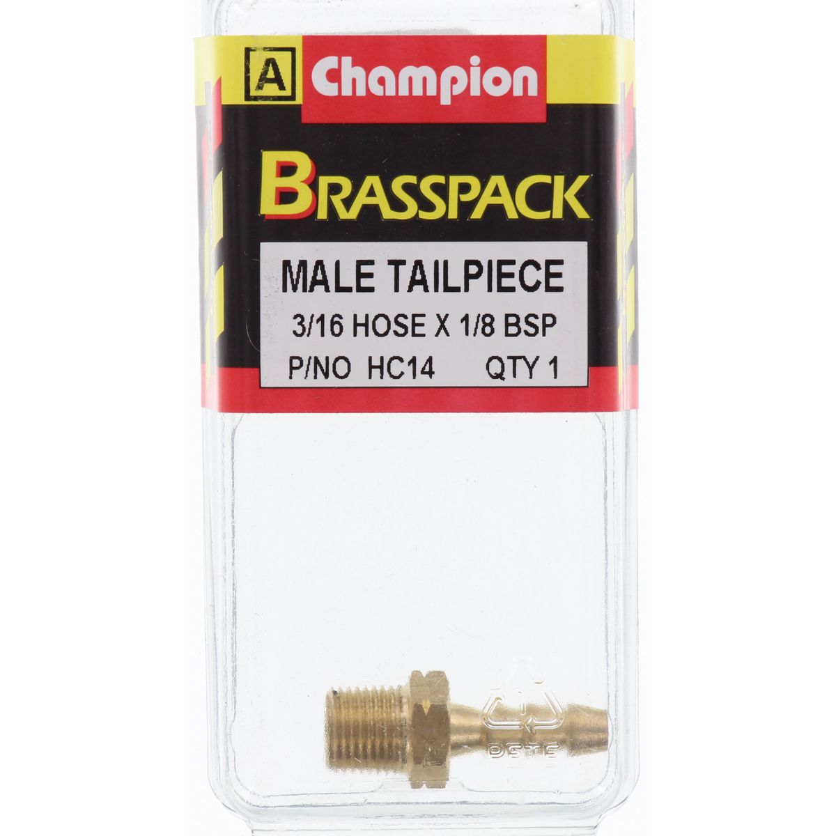 Champion Brass Male Barb 3/16 Hose x 1/8 BSP HC14