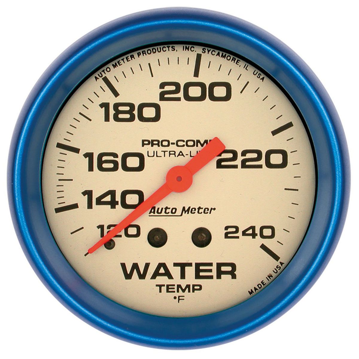Autometer Ultra Nite 2-5/8in Water Temp Gauge 120-240F Mechanical AU4532