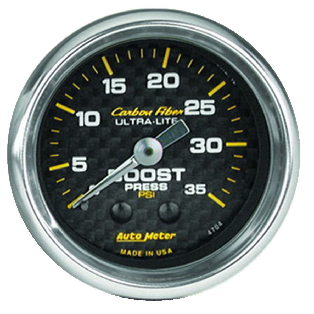 Autometer Carbon Fiber 2-1/16in Boost Gauge 0-35PSI Mechanical AU4704