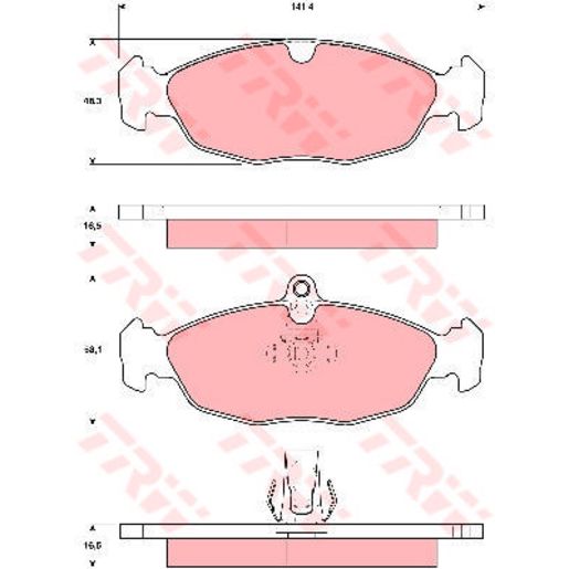 TRW Cotec Brake Pad Set Rear GDB1569