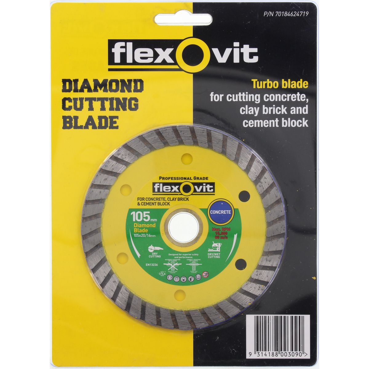 Flexovit Concrete And Clay 105mm Brick Cutter 70184624719