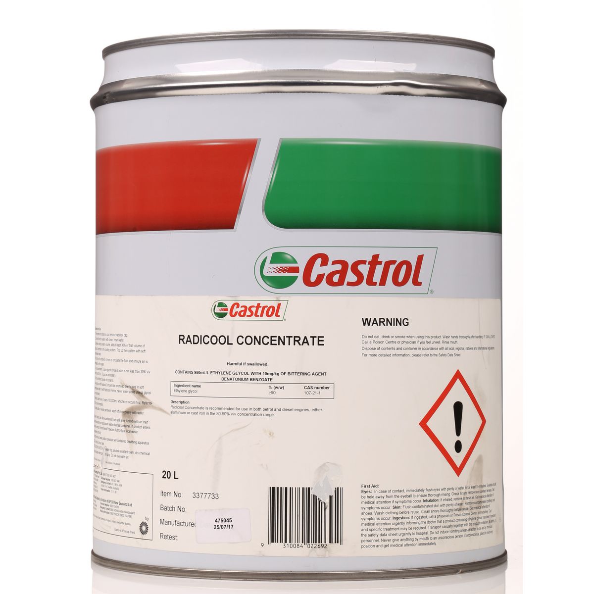Castrol Radicool Coolant Concentrate 20L 3377733