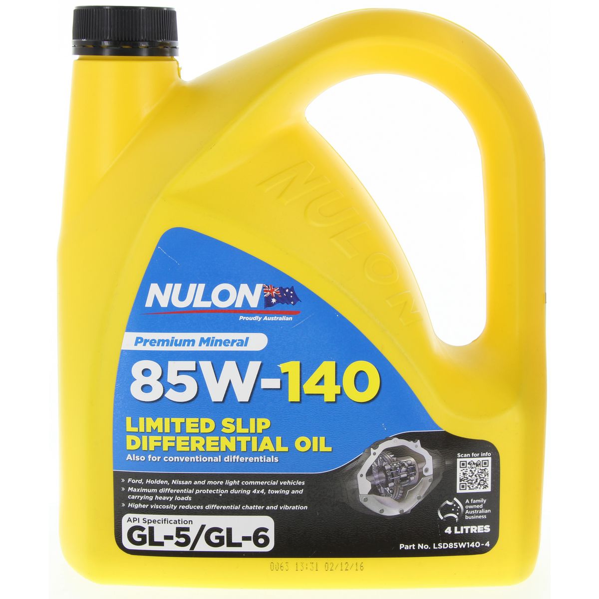 Nulon 85W140 Limited Slip Diff Oil 4L