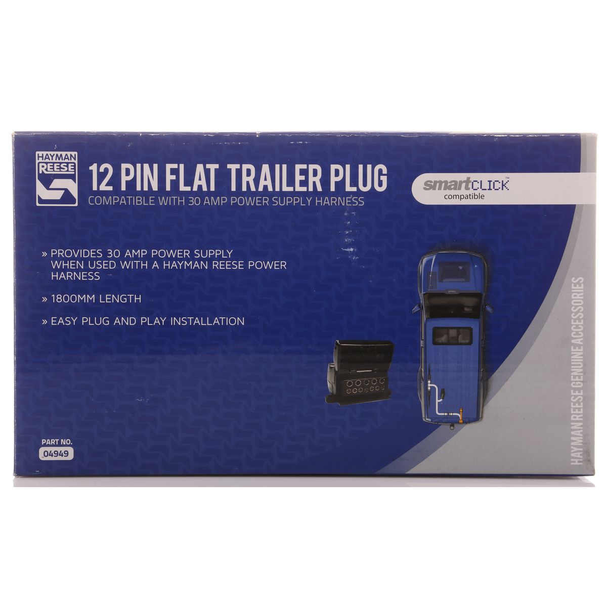 Hayman Reese Trailer Socket Flat 12Pin-1800mm Cable 04949