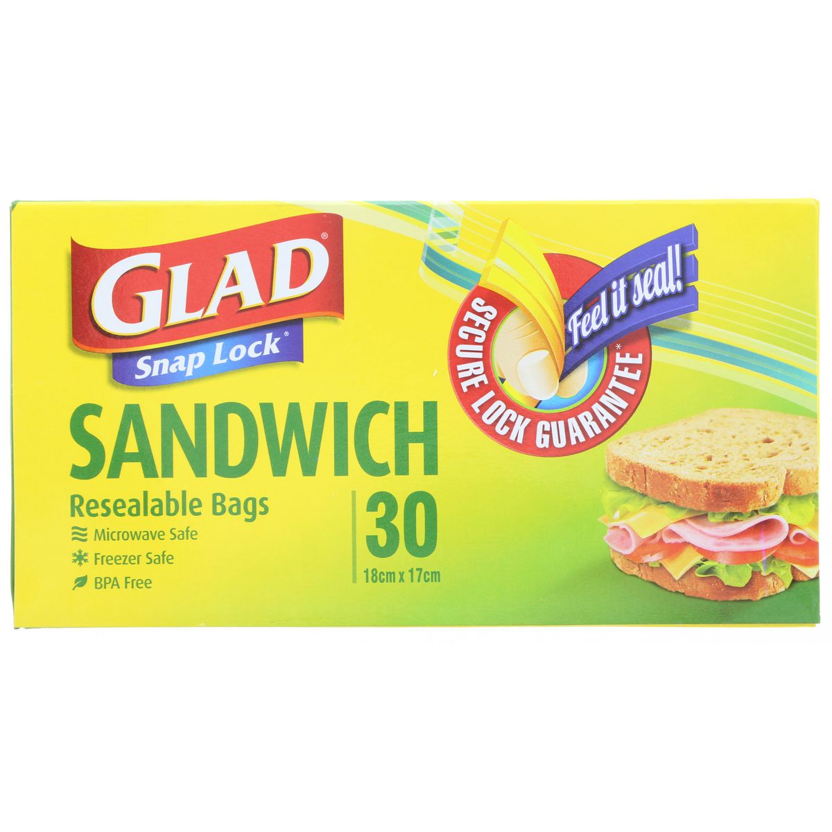 Glad Snaplock Bags 30Pk SBSL30/14
