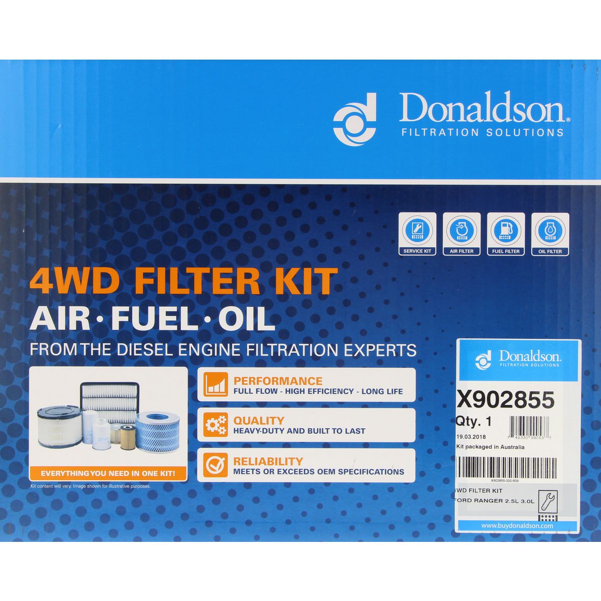 Donaldson 4x4 Filter Service Kit X902855