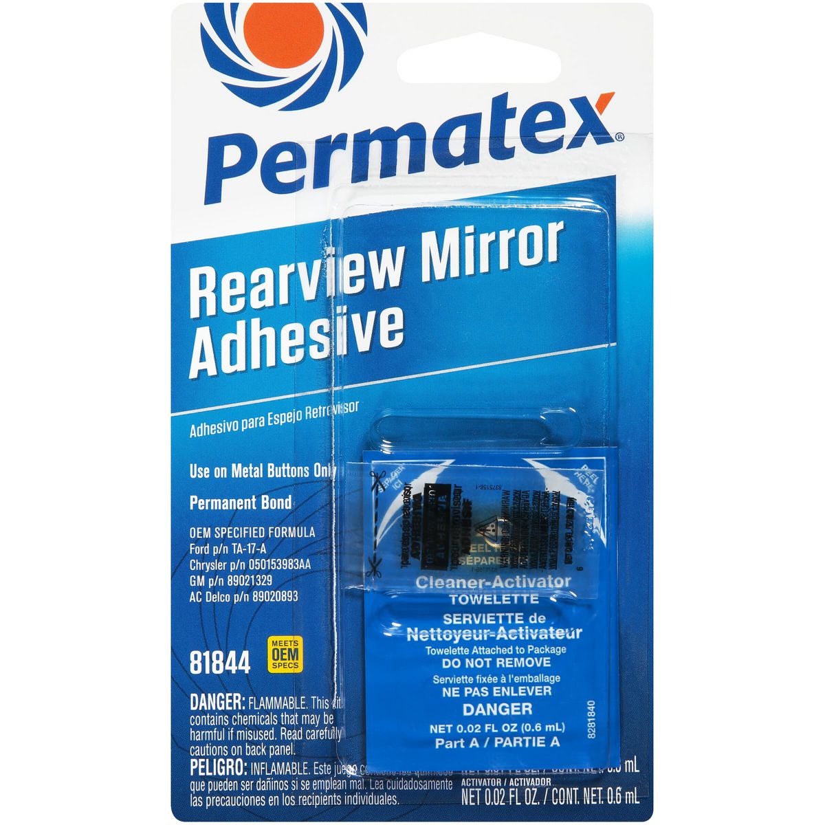 Permatex Professional Strength Rearview Mirror Adhesive Kit PX81844