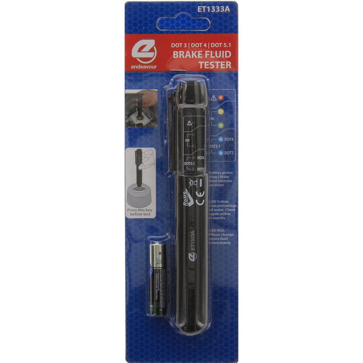 Endeavour Tools Brake Fluid Tester Dot 3 /4 / 5.1 ET1333A