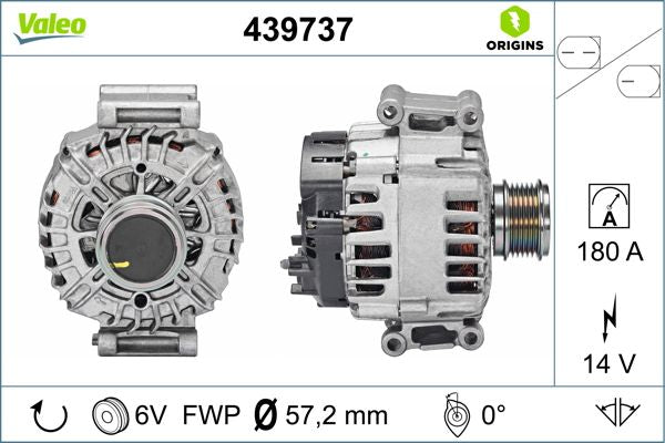 Valeo Alternator 12V 180A 439737