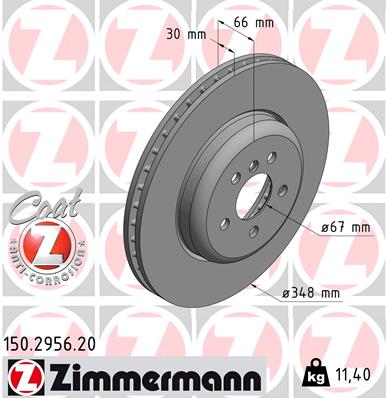 Zimmermann OE Coat Z Brake Rotor Single 348mm Front 150.2956.20