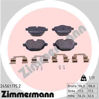 Zimmermann Brake Pad Rear Set 24561.175.2