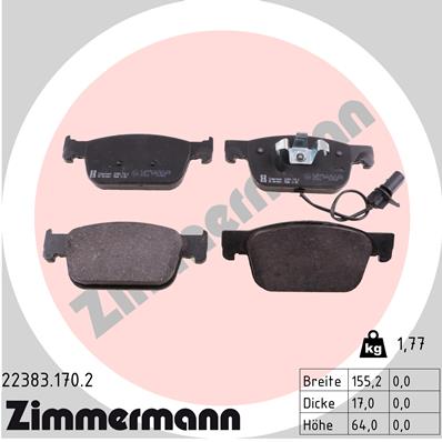 Zimmermann Brake Pad Front Set 22383.170.2