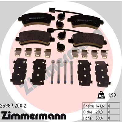Zimmermann Brake Pad Rear Set 25987.200.2